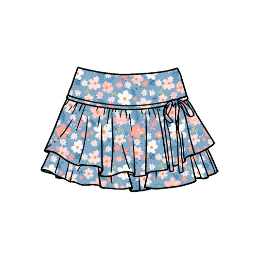 Baby girls red pink flowers yoga skirts preorder