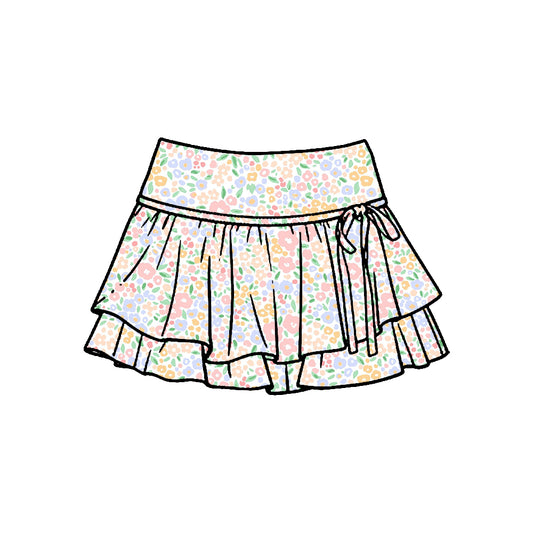 Baby girls pink blue flowers yoga skirts preorder