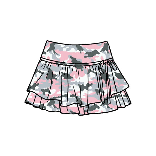 Baby girls grey pink camo yoga skirts preorder