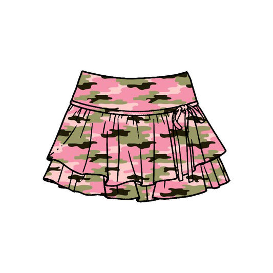 Baby girls green pink camo yoga skirts preorder