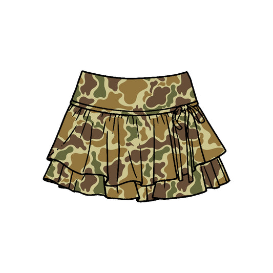 Baby girls brown camo yoga skirts preorder