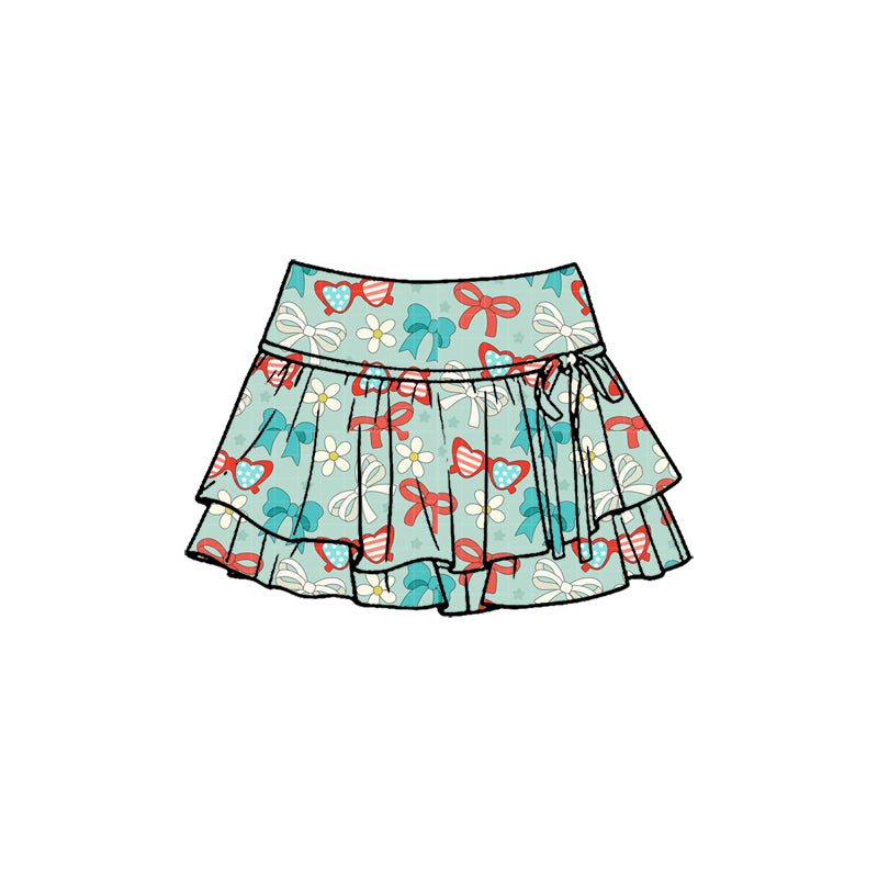 Bow design girls yoga skirts preorder