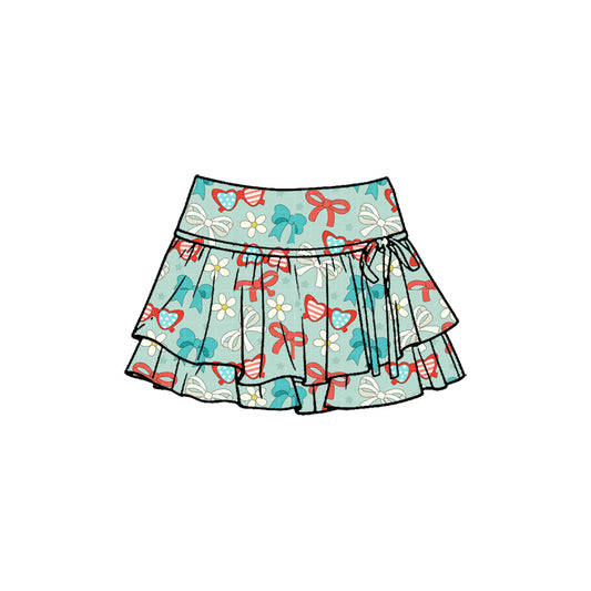 Bow design girls yoga skirts preorder