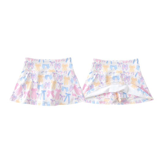 Colorful bows girls summer yoga skirts preorder