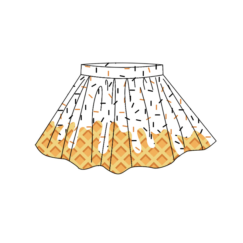 Sprinkle print girls summer yoga skirts preorder