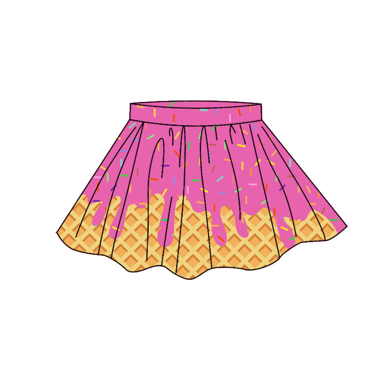 Hot Pink Sprinkle print girls summer yoga skirts preorder