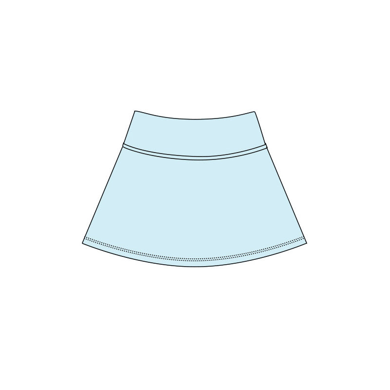 Sky blue color girls summer yoga skirts preorder