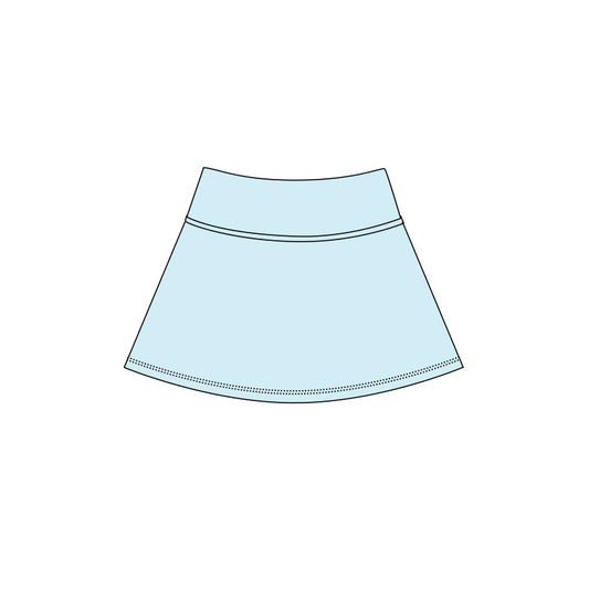 Sky blue color girls summer yoga skirts preorder