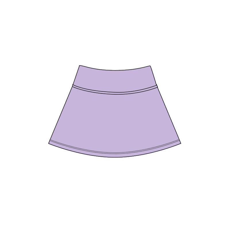 Lavender color girls summer yoga skirts preorder