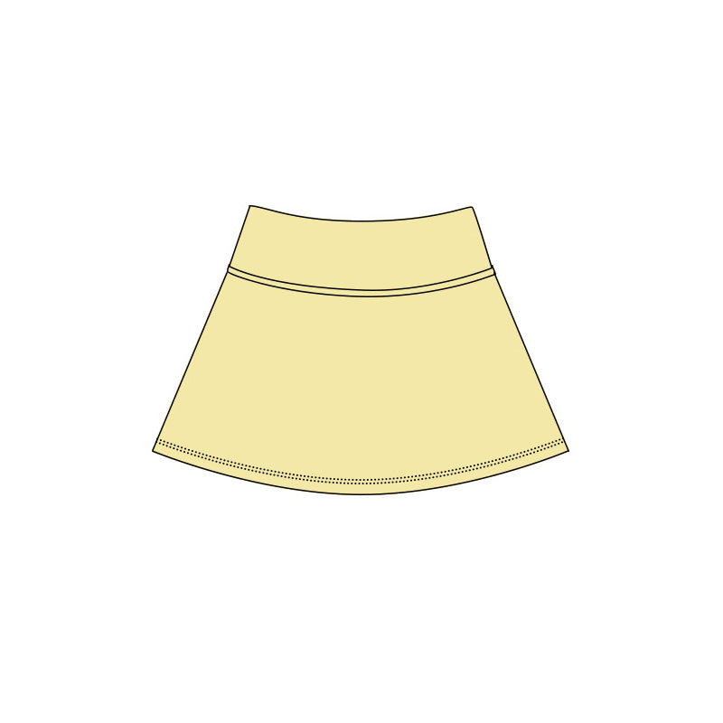 Yellow color girls summer yoga skirts preorder