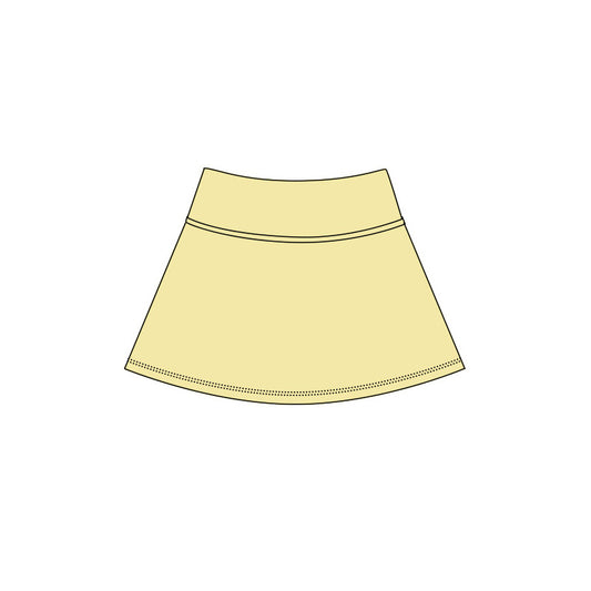 Yellow color girls summer yoga skirts preorder
