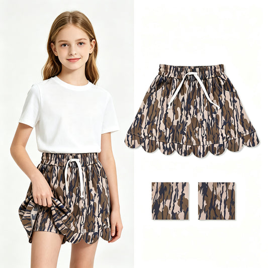 Camo print girls summer skirts