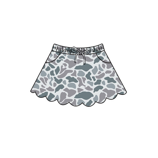 Light Grey Camo print girls summer skirts preorder