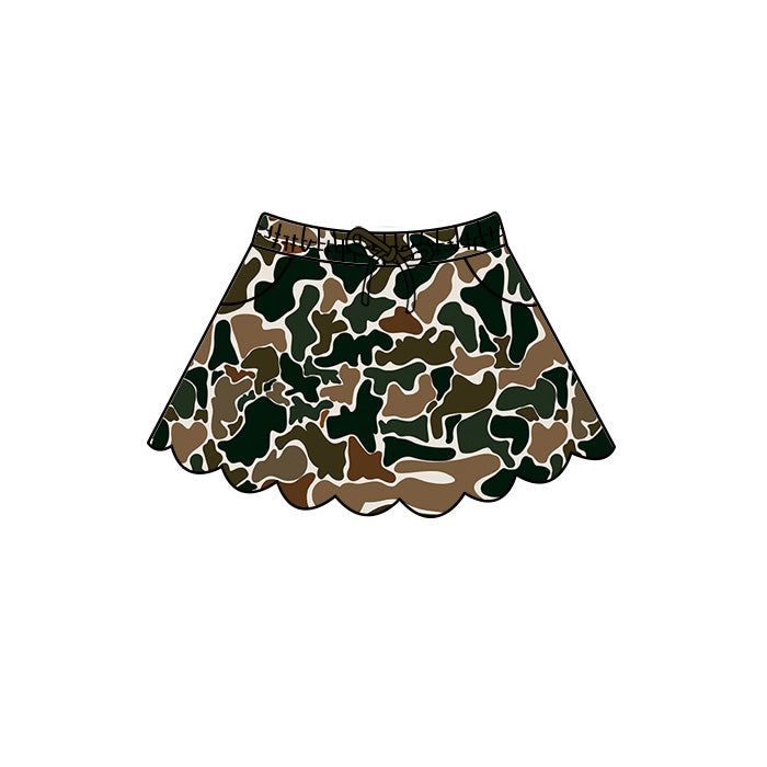 Dark green Camo print girls summer skirts preorder