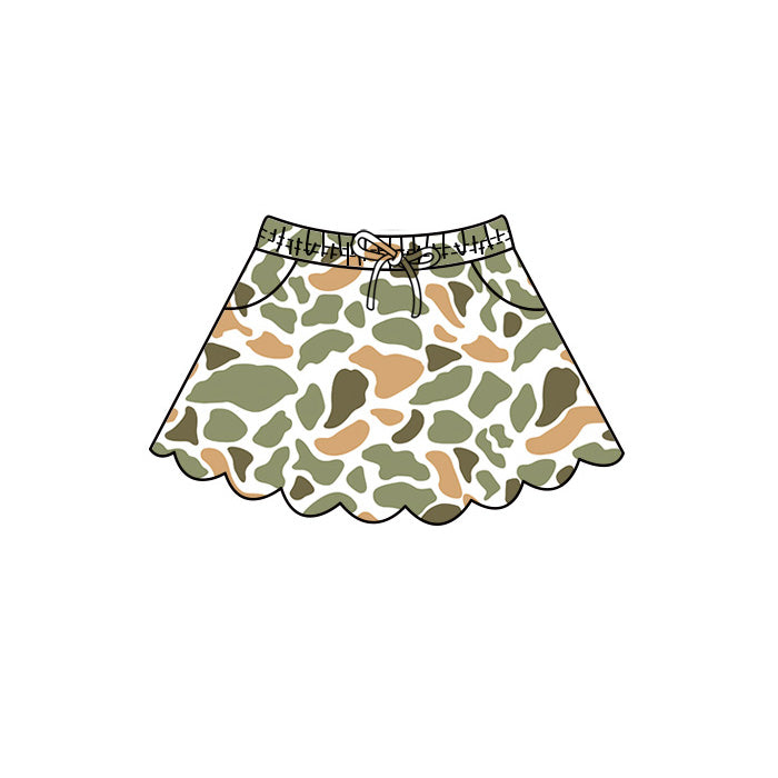 Green Camo print girls summer skirts preorder