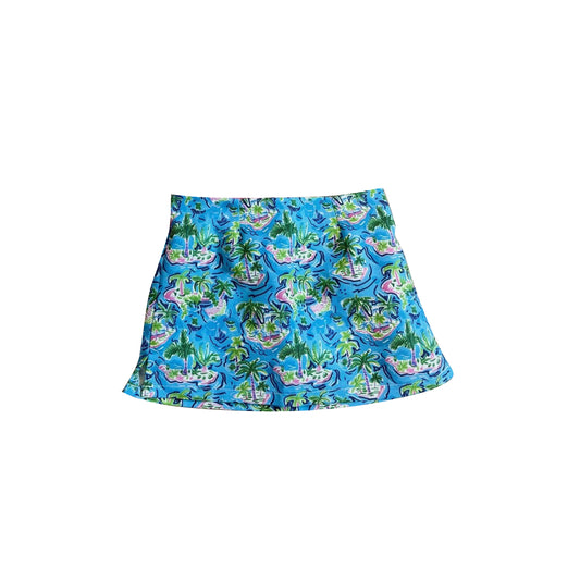 Beach print girls summer yoga skirts preorder