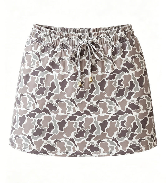 Adult women grey camo summer yoga skorts preorder