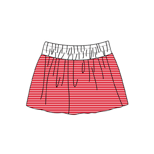 Red stripes color girls summer yoga skirts preorder