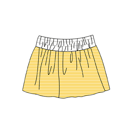 Yellow stripes color girls summer yoga skirts preorder