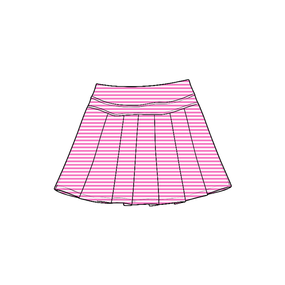 Pink stripes girls summer yoga skirts preorder