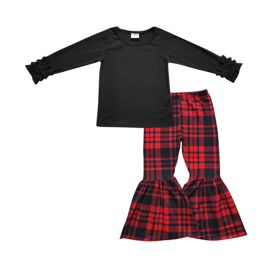 Christmas girls long sleeve top bell bottoms outfit