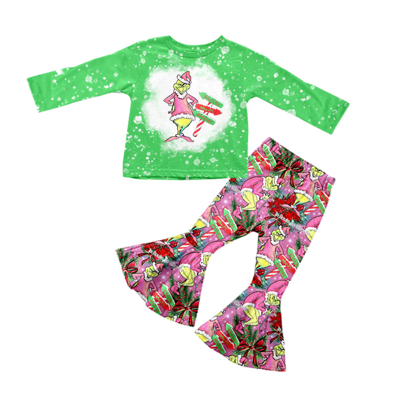 Pre order green cartoon Christmas winter outfit