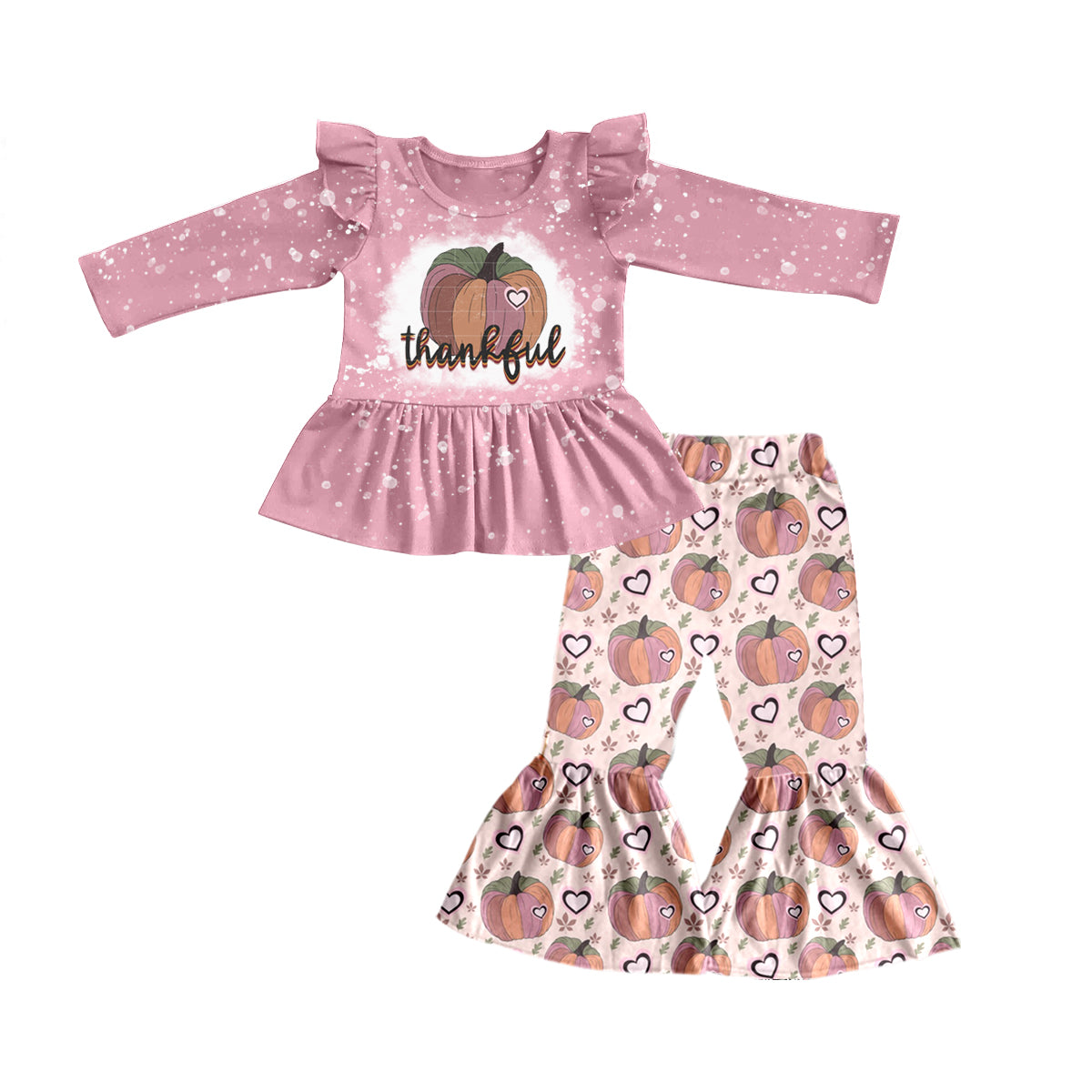 Pre order girls Thankful Thanksgiving pumpkin clothing set