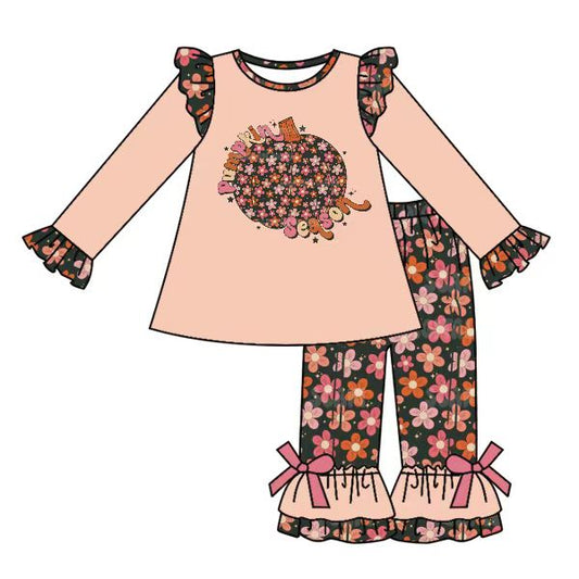 pumpkin season floral clothes set peorder