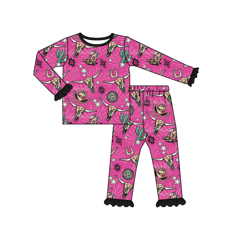 western cow boots long sleeve pajama set preorder