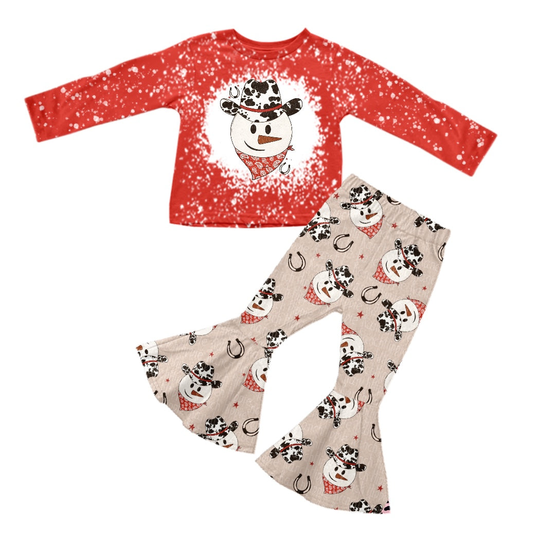 Christmas snowman  girls long sleeve winterl clothes set preorder