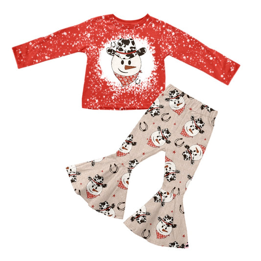 Christmas snowman  girls long sleeve winterl clothes set preorder