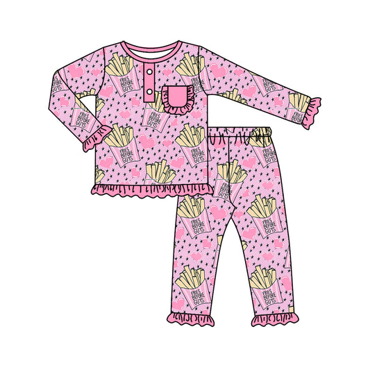 baby girls long sleeve fries pajama set preorder