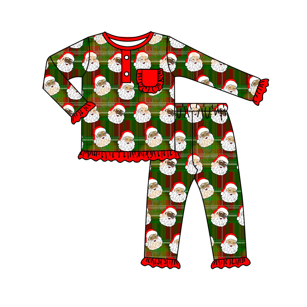 Girls long sleeve Santa Claus pajama set preorder