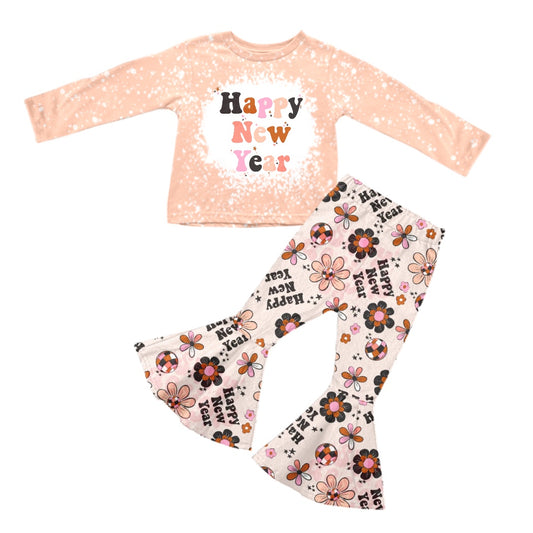 Happy New Year Baby girls outfit wholesale kids clothing set preorder