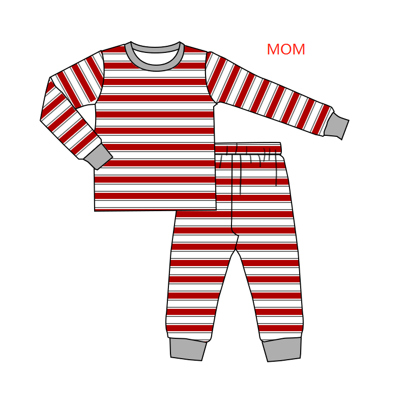 Adult Women Christmas red stripes pajama set preorder
