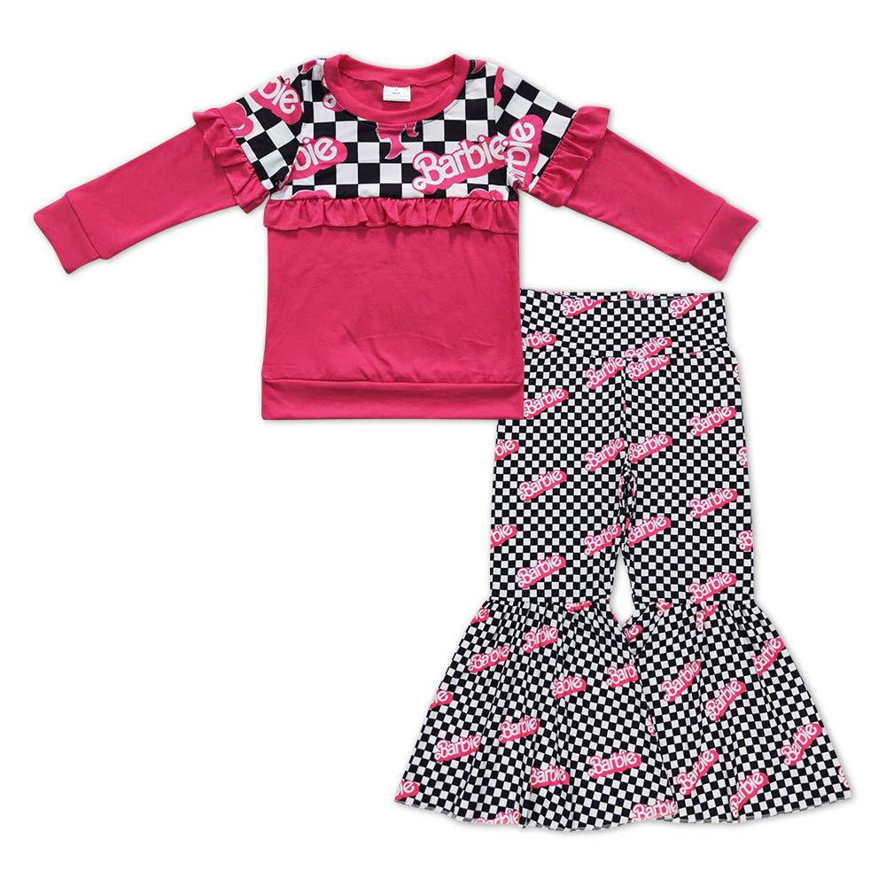 baby girls pink doll long sleeve top matching pants outfit