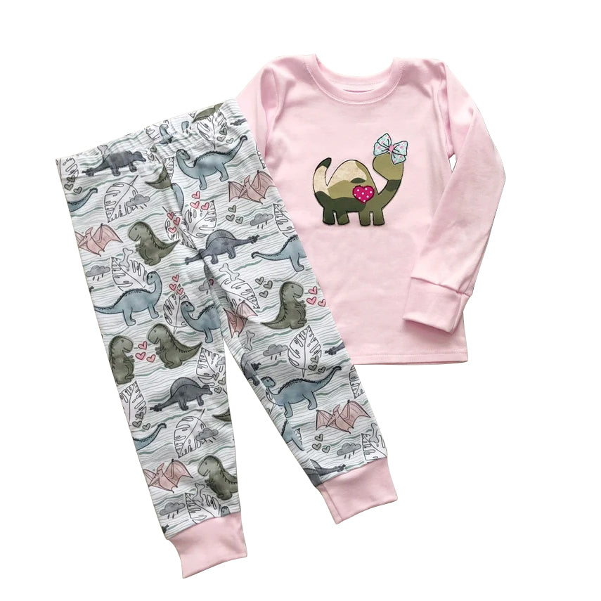 baby girl long sleeve dinosaur outfit preorder