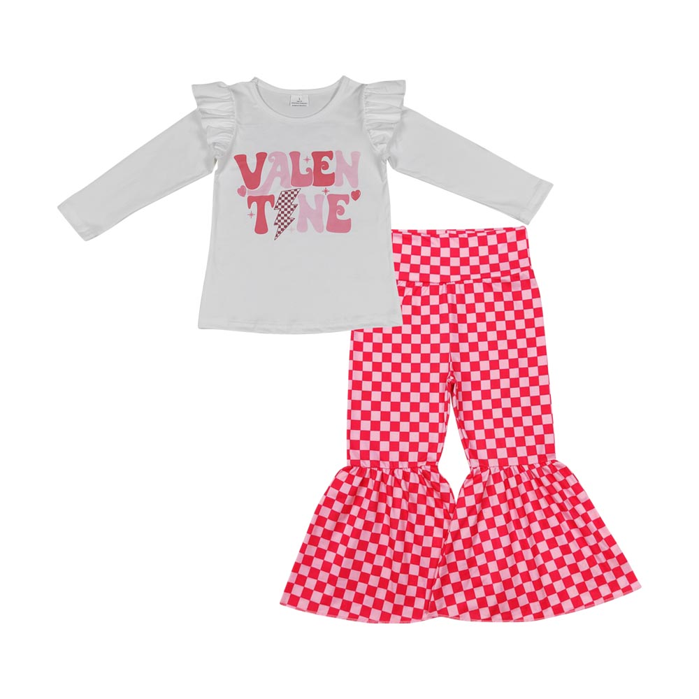 valentines day shirt checkered bell bottoms outfit