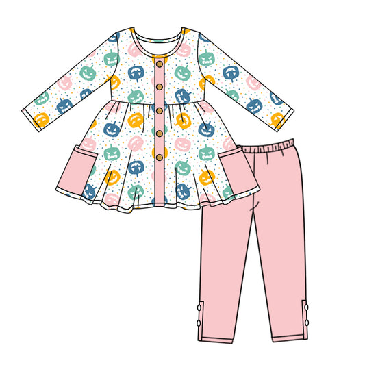 baby girl wholesale colorful pumpkin pocket outfit preorder