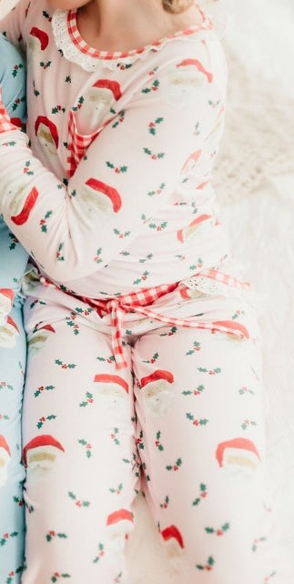 baby girl christmas santa claus long sleeve pants outfit preorder