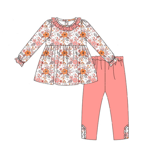 wholesale girls floral fall winter matching clothing set preorder