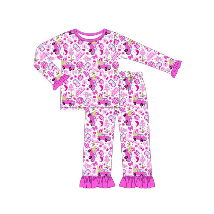 merry christmas baby girls long sleeve winter pajama set preorder