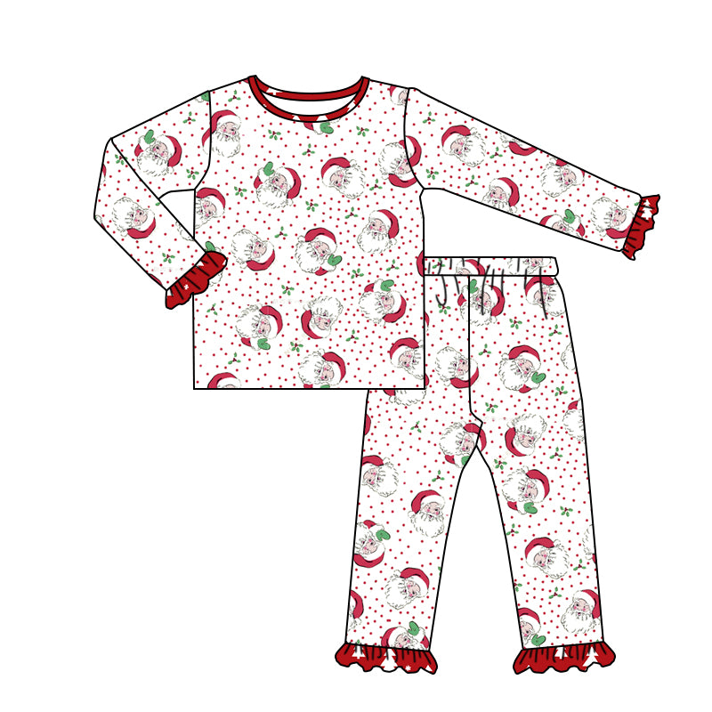 baby girl christmas santa claus long sleeve 2pcs pants outfit preorder