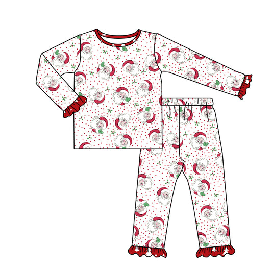 baby girl christmas santa claus long sleeve 2pcs pants outfit preorder