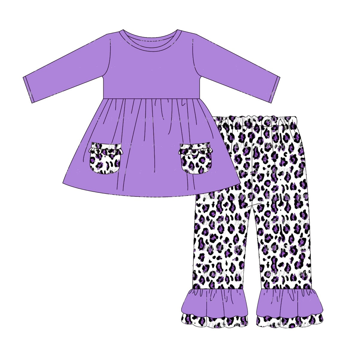 toddle baby girl purple cheetah wholesale  boutique clothes preorder