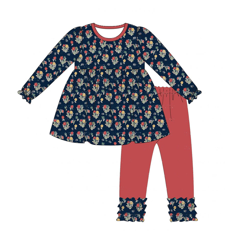 infant baby girls blue floral boutique clothes preorder