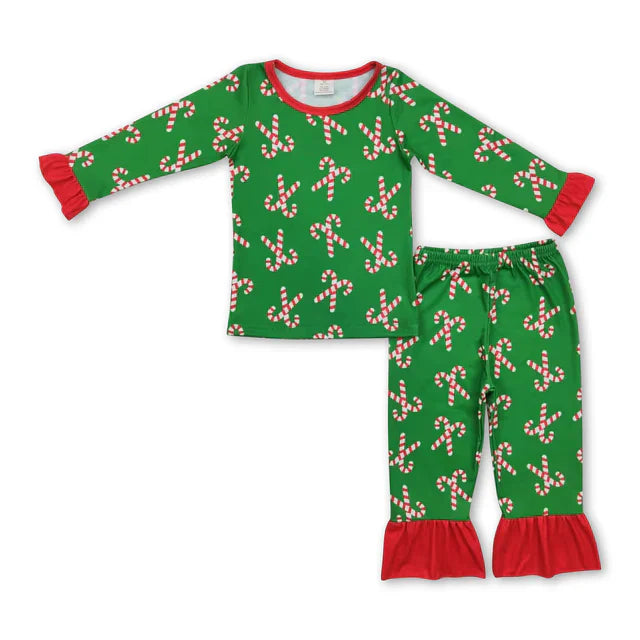baby girl christmas santa claus bamboo pajama set