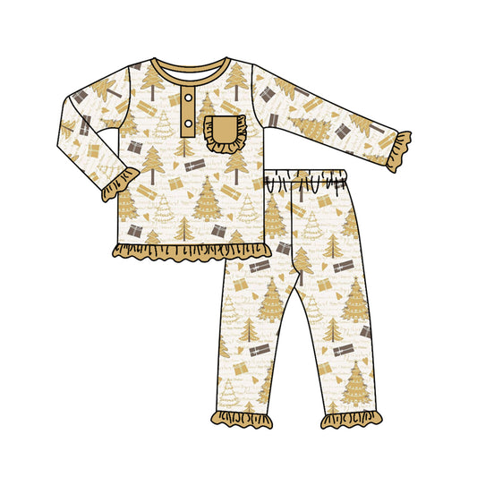 toddle baby girl christmas tree pajama set  preorder