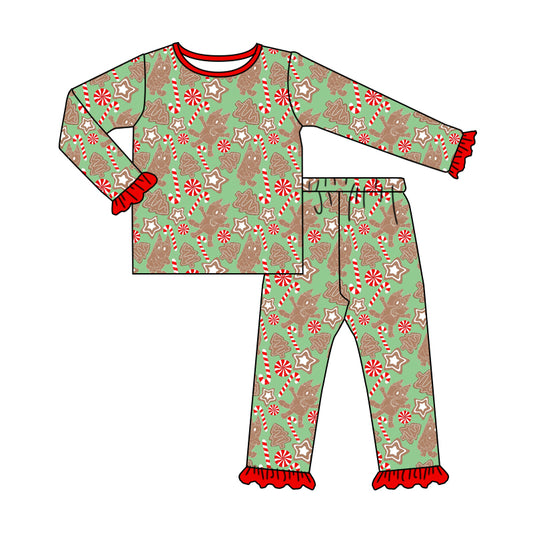 toddle baby girl christmas candy cane blue cartoon dog pants outfit preorder