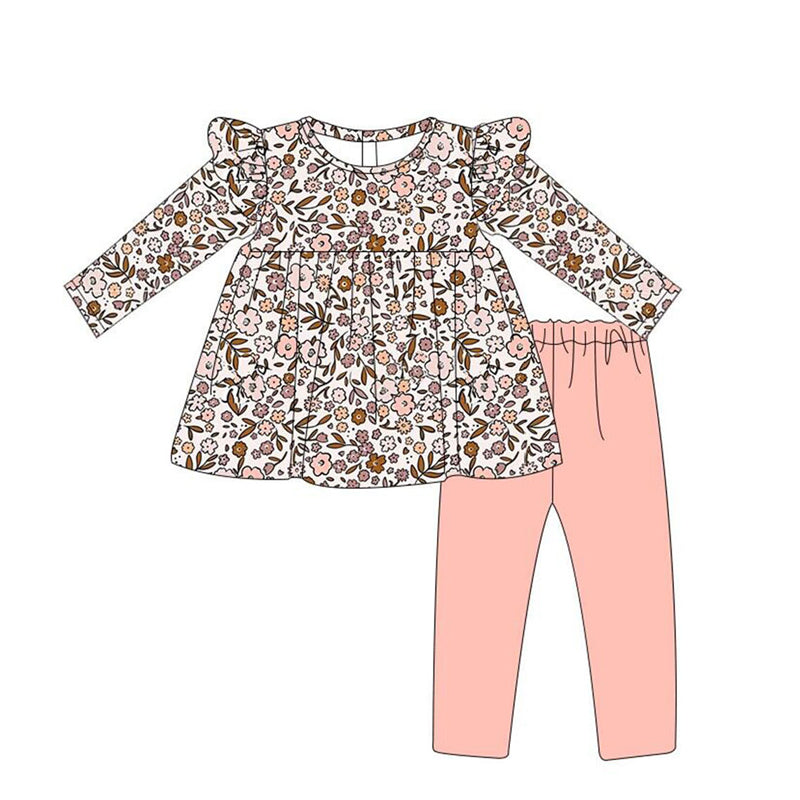 toddle girl floral tunic top matching pants fall winter clothes preorder